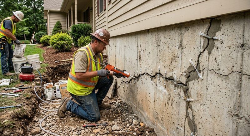 Cracked Foundation Repair in Owings Mills, MD