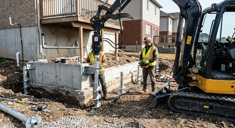 Helical Piers Installation in Baltimore County, MD