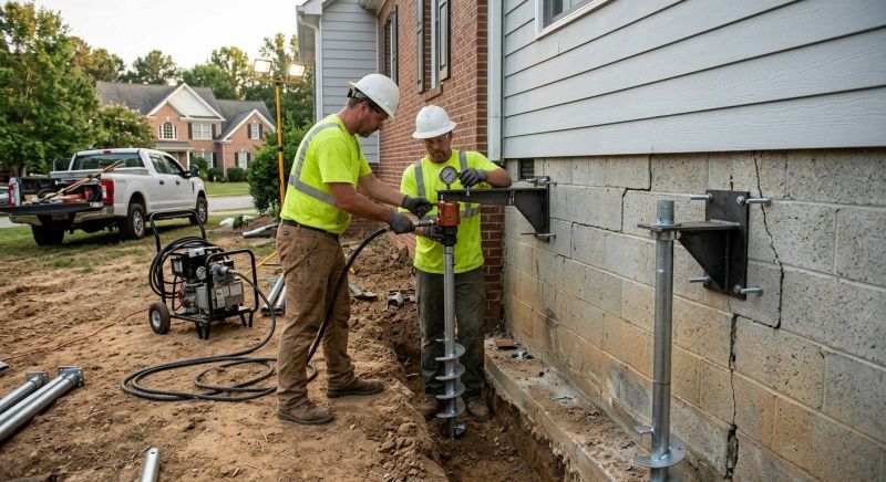 Helical Piers Installation in Baltimore County, MD
