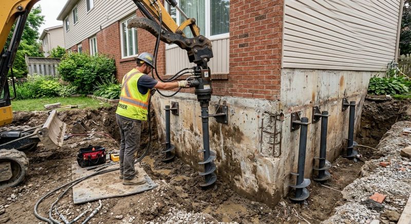 Helical Piers Installation in Baltimore County, MD