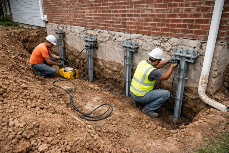 Helical Piers Installation in Baltimore County, MD
